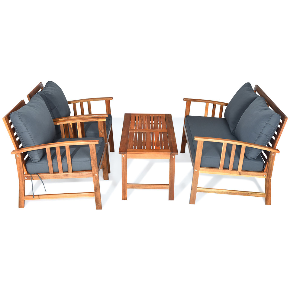 4-Piece Wooden Patio Furniture Set product image