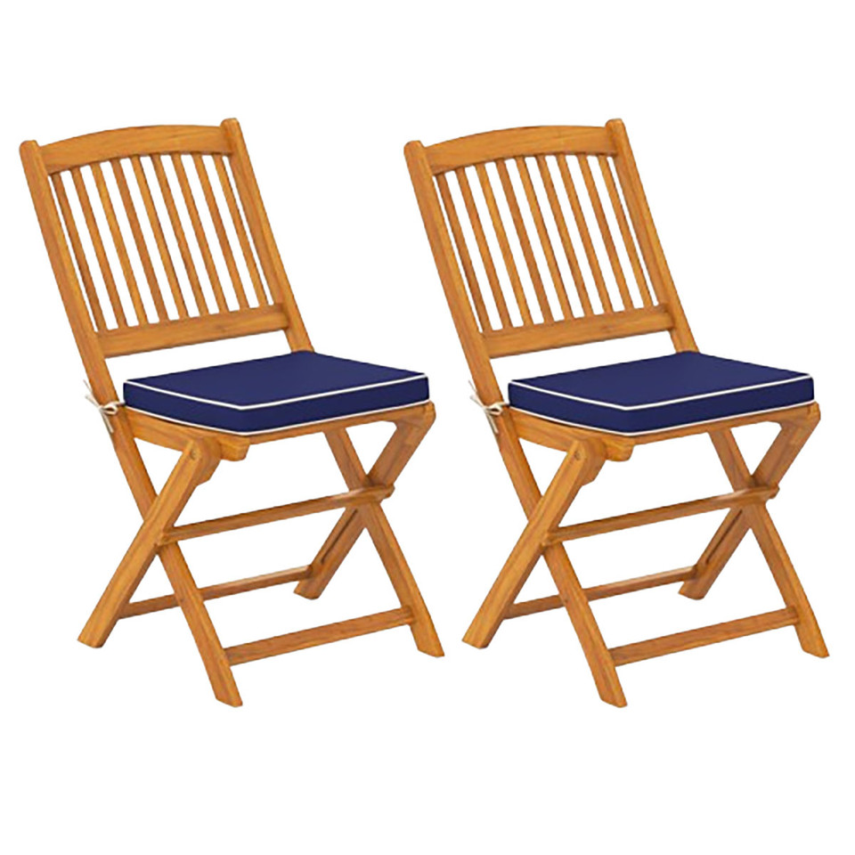 Outdoor Folding Chairs with Seat Cushions (Set of 2) product image