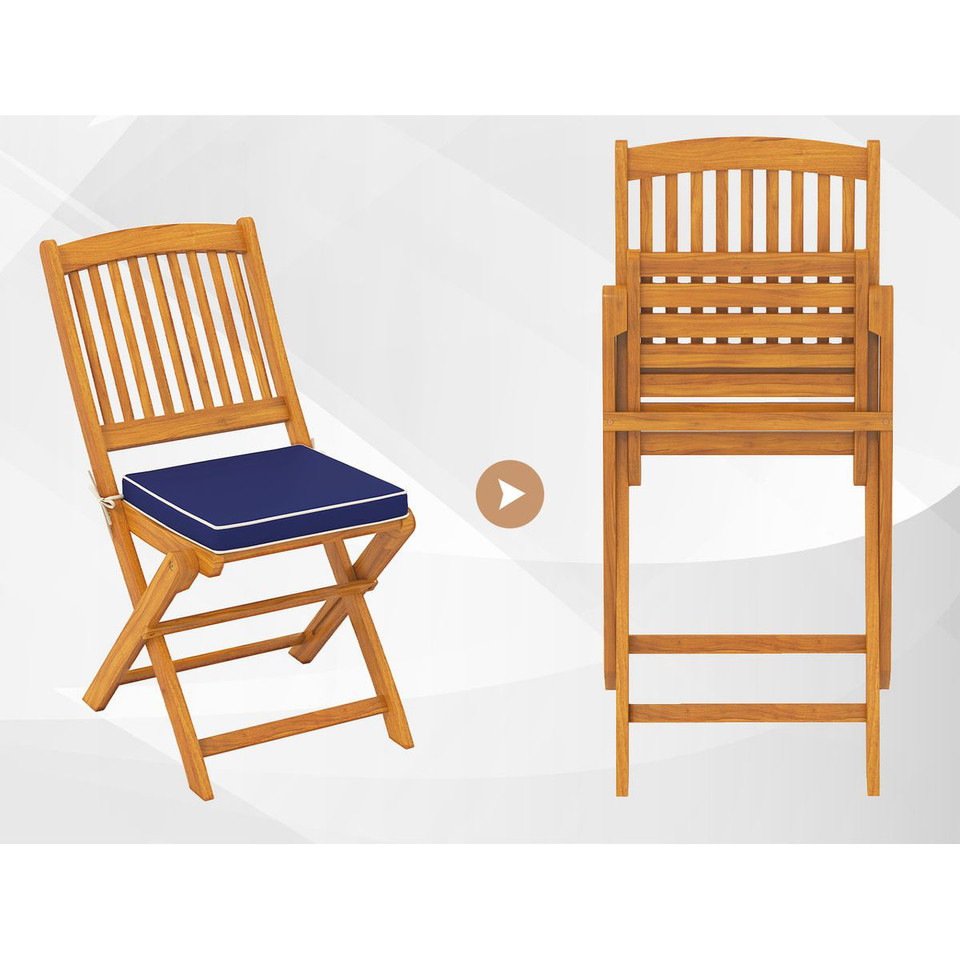 Outdoor Folding Chairs with Seat Cushions (Set of 2) product image