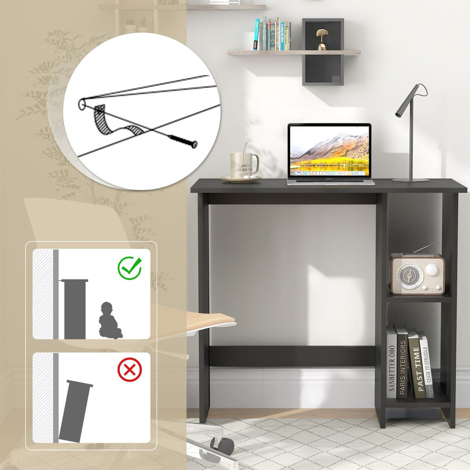 Modern Writing Desk with 3-Position Adjustable Shelf product image