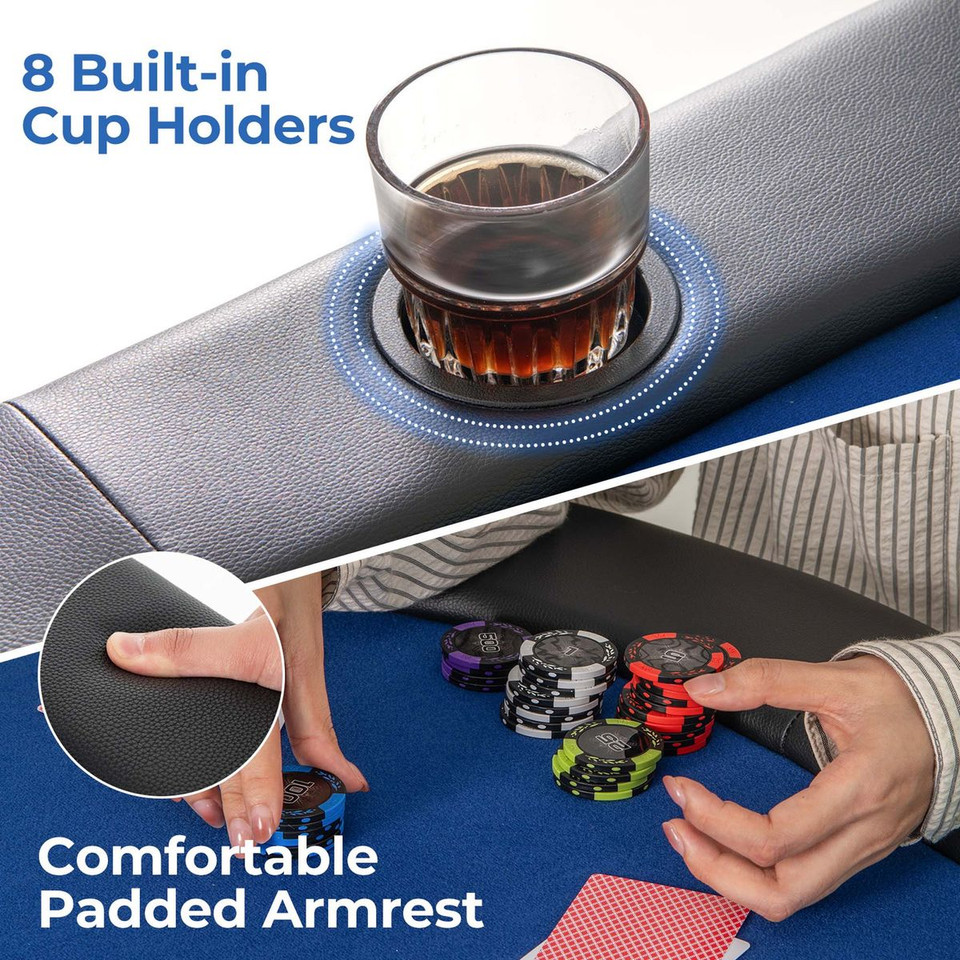 8-Player Poker Table with Cup Holders product image
