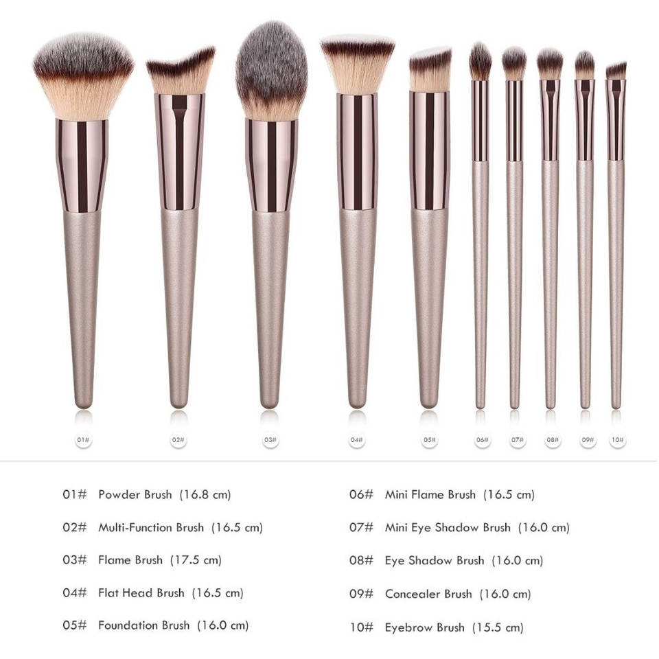 Professional Makeup Brushes, 10-Piece (1 or 2-Pack) product image