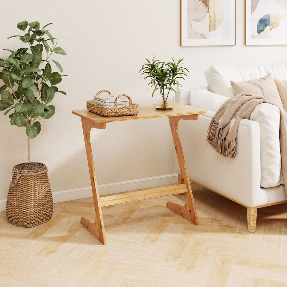 Bamboo Z-Shaped Spacious Sofa Side Table product image
