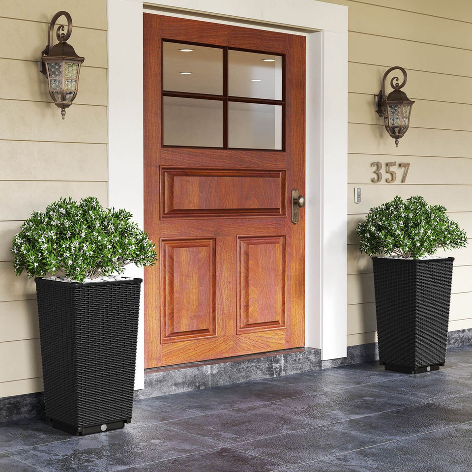23-Inch Tall Rattan Wicker Planters (Set of 2) product image