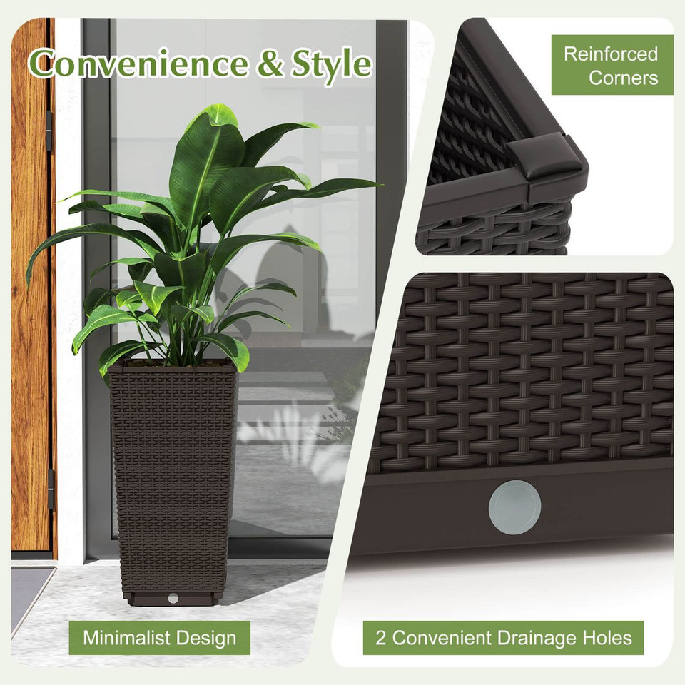 23-Inch Tall Rattan Wicker Planters (Set of 2) product image
