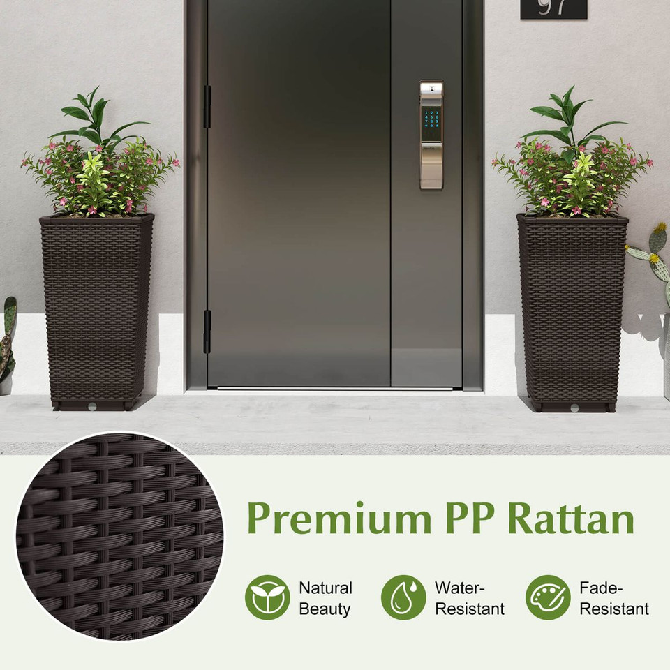 23-Inch Tall Rattan Wicker Planters (Set of 2) product image
