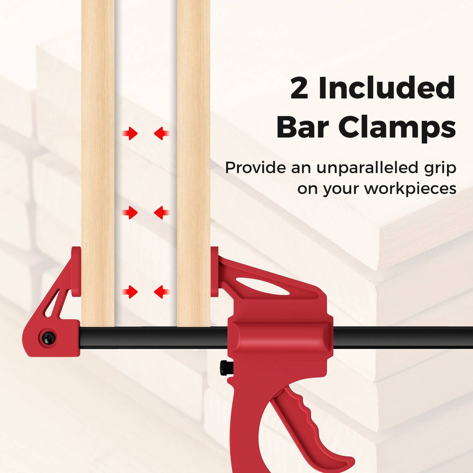 Welding Table with Adjustable Height and 2 Bar Clamps - 42" x 21" product image