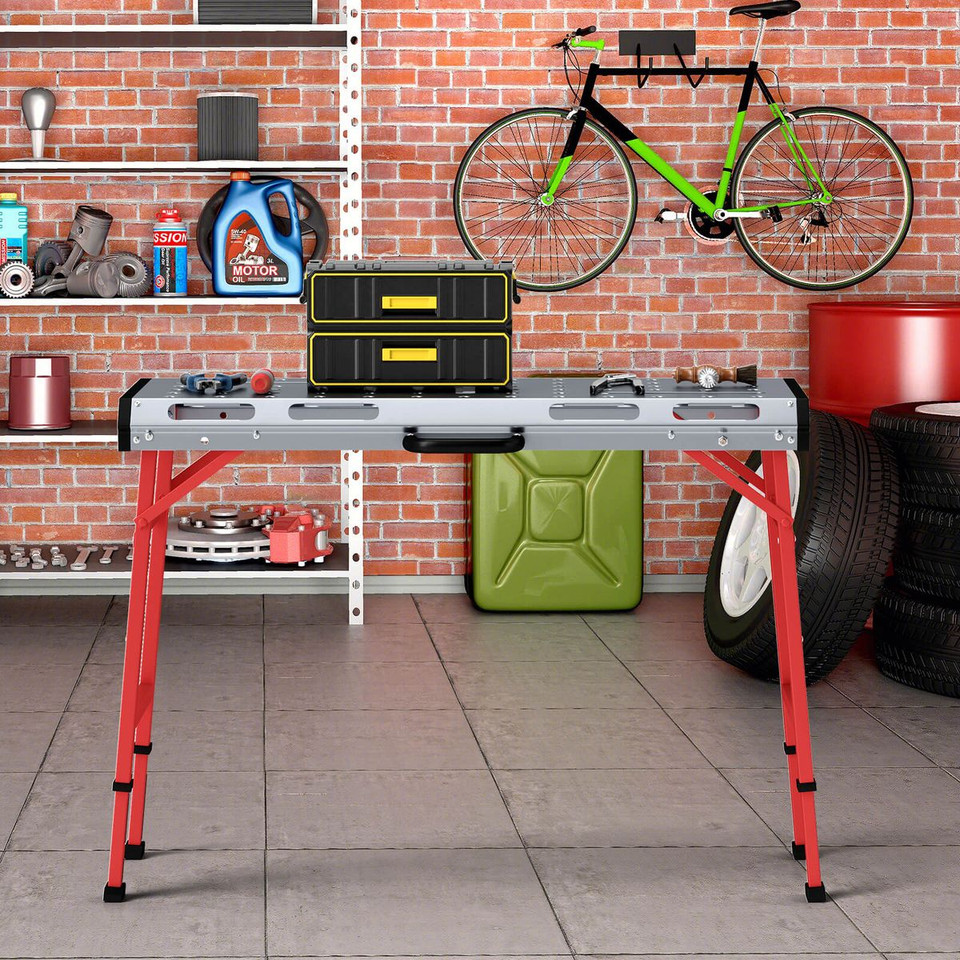 Welding Table with Adjustable Height and 2 Bar Clamps - 42" x 21" product image