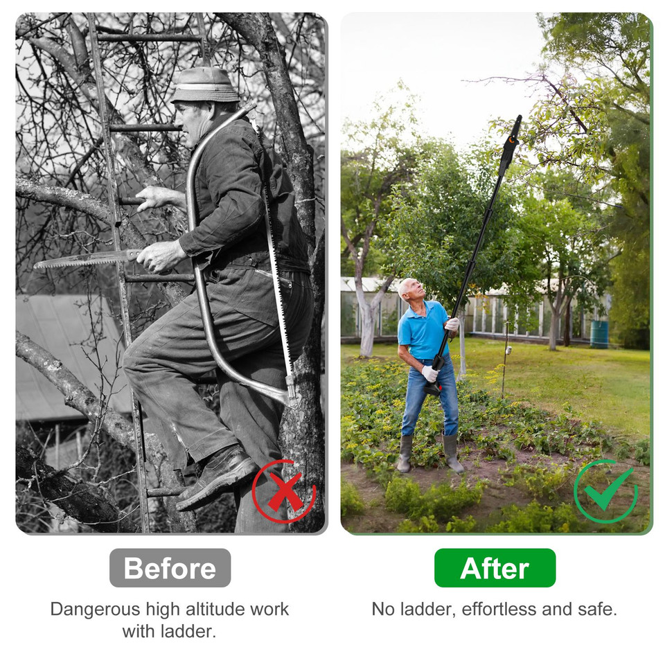 Tree Trimming Pole Saw with Extension Rods & 2 Rechargeable Batteries product image