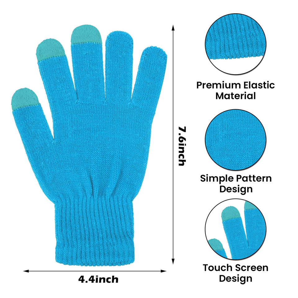 Unisex Ultra-Soft Touchscreen Gloves (6-Pair) product image