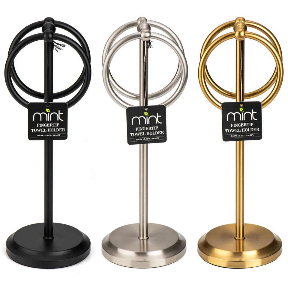 Steel Towel Stand with 2 Hanging Rings product image