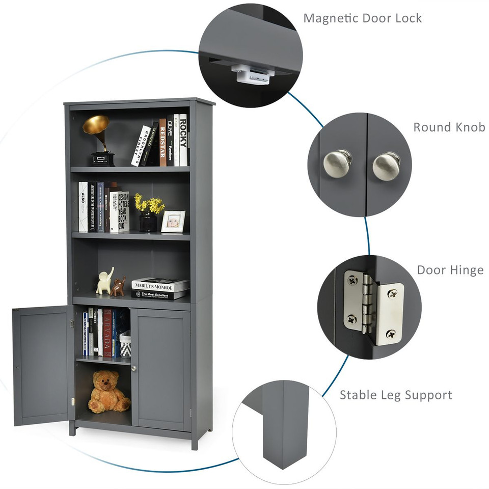 Standing Bookcase with Storage Cabinet product image