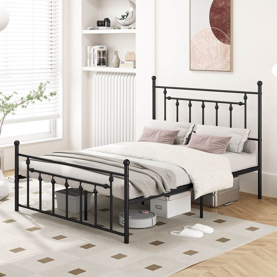 Twin/Full/Queen Metal Bed Frame with Under-Bed Storage product image