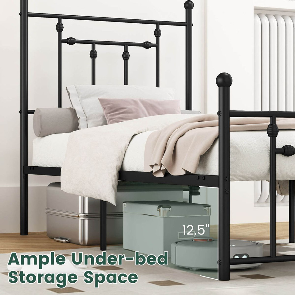 Twin/Full/Queen Metal Bed Frame with Under-Bed Storage product image