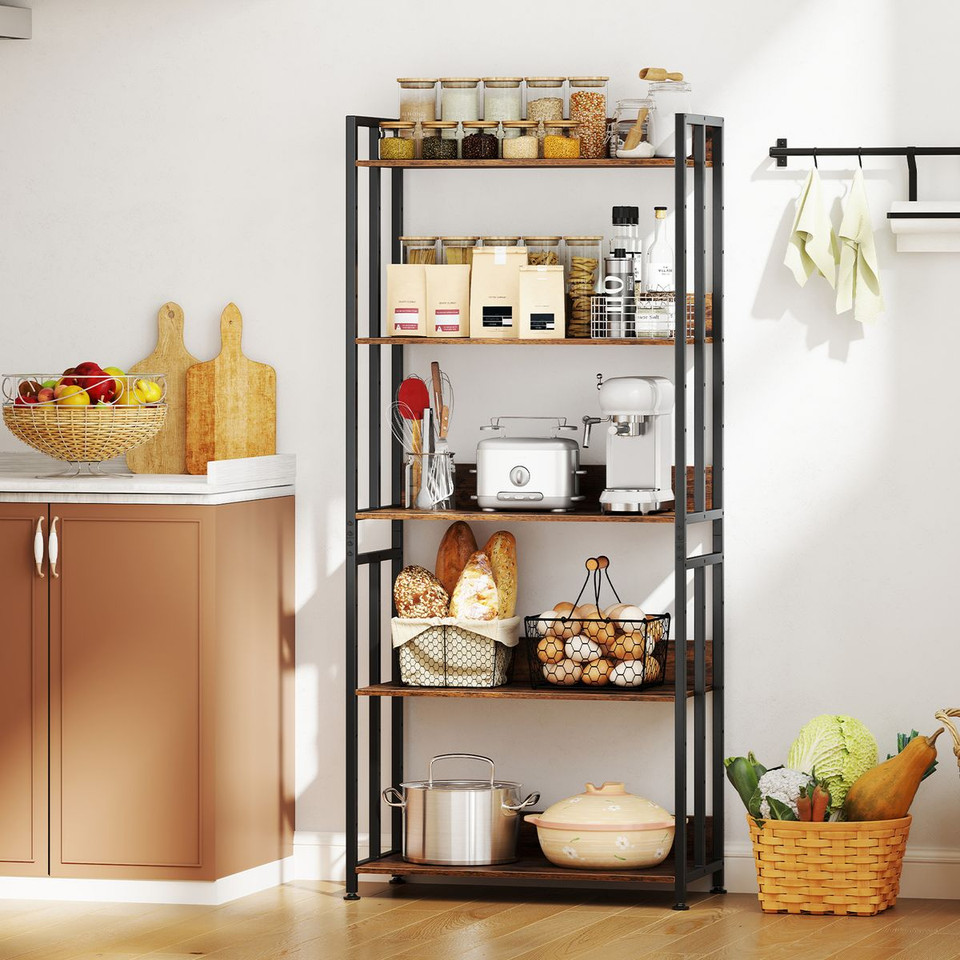 62" Tall 5-Tier Bookshelf with Tiltable Shelves product image