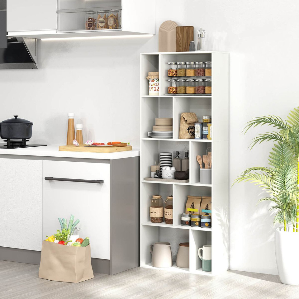 63" Tall Floor Standing Open Bookshelf with 10 Cubbies product image
