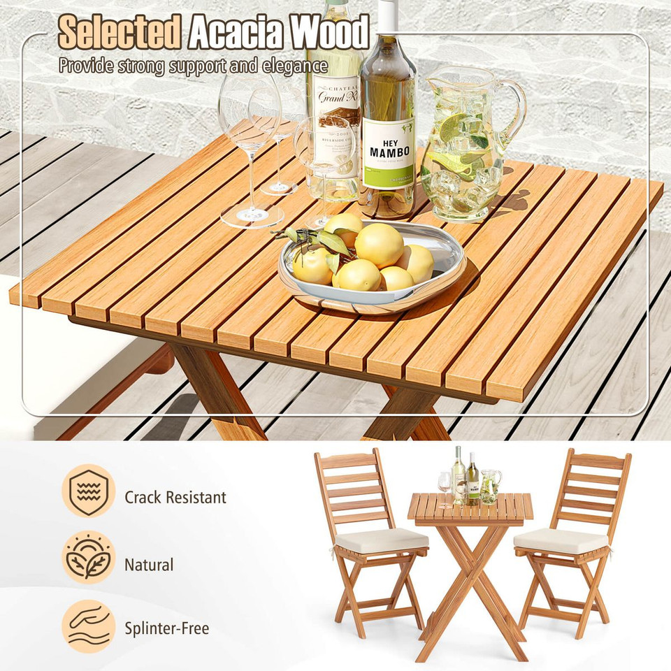 3-Piece Folding Outdoor Bistro Set  product image