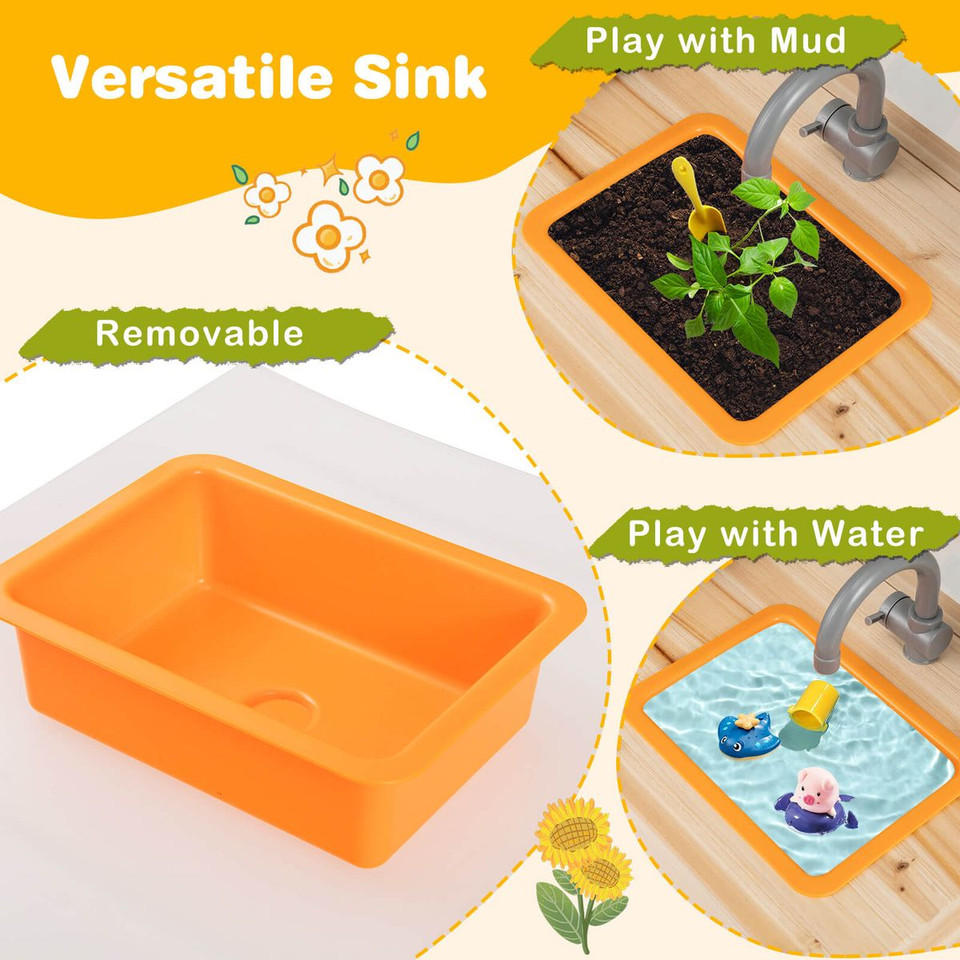 Mud Kitchen for Kids with Planting Pots and Removable Sink product image