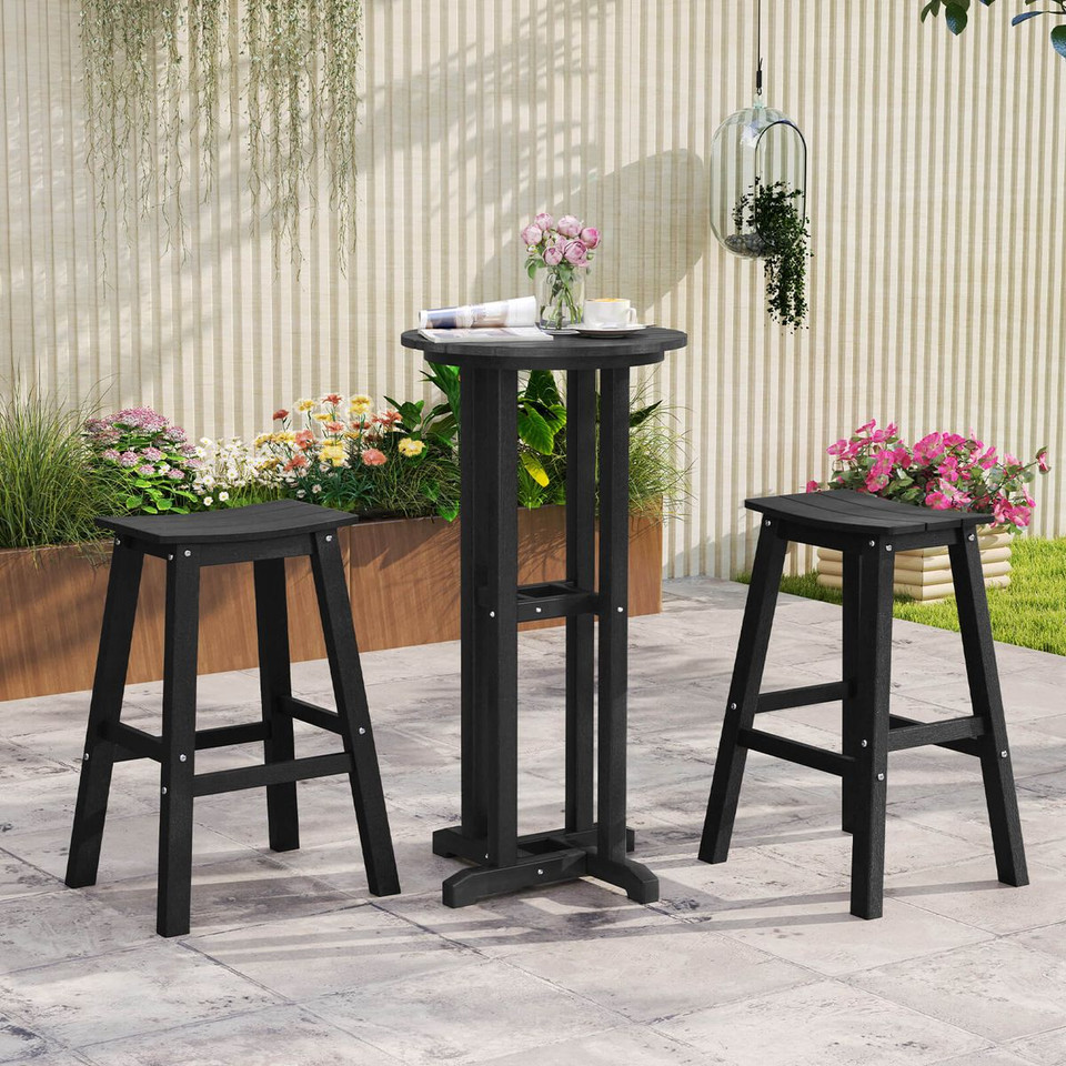 29" Patio Bar Stool with Curved Seat (Set of 2) product image