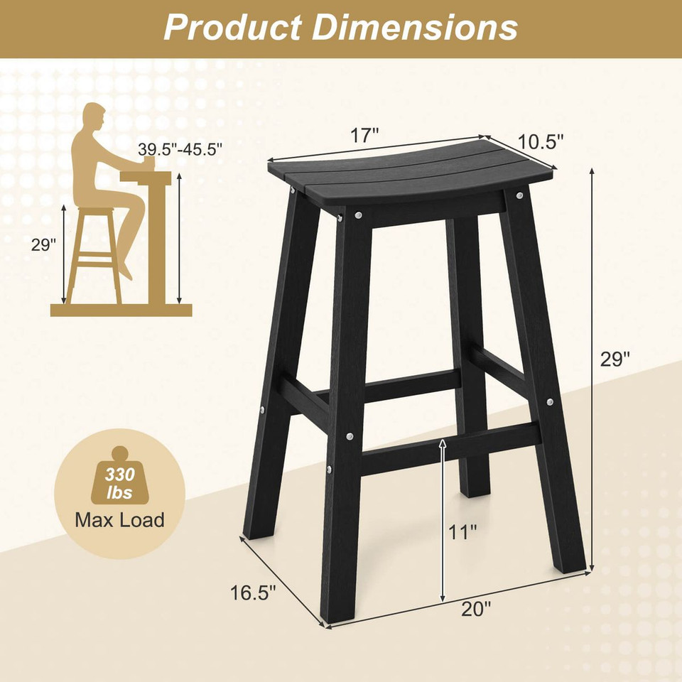 29" Patio Bar Stool with Curved Seat (Set of 2) product image
