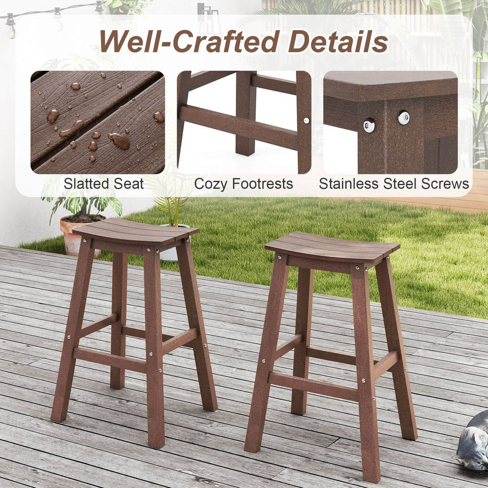 29" Patio Bar Stool with Curved Seat (Set of 2) product image