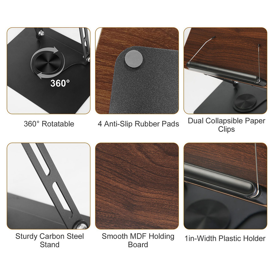 Adjustable Book Holder with 360-Degree Swivel Base product image