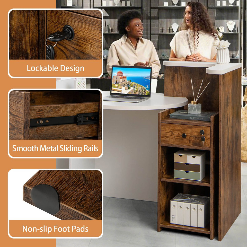 Counter Desk with Side Shelves  product image