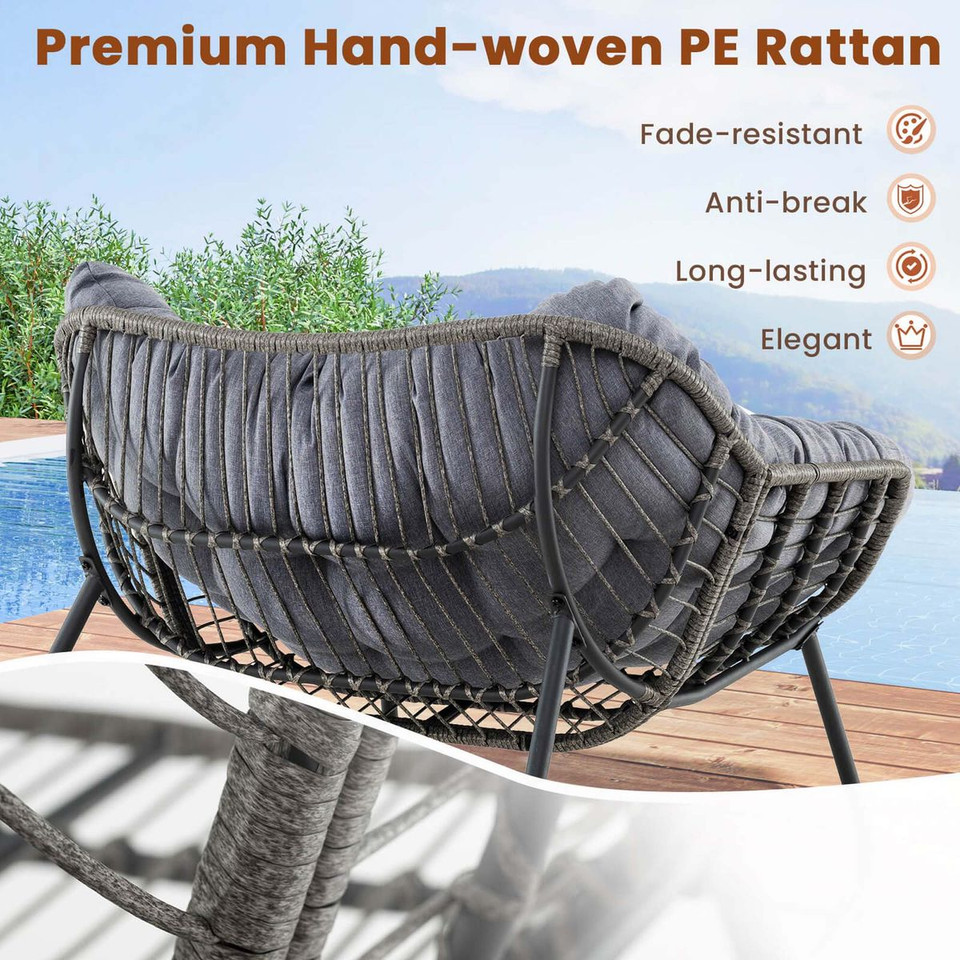 Oversized PE Wicker Patio Rocking Chair product image