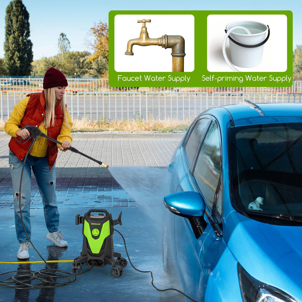 2400-PSI Electric Pressure Washer with 4 Universal Wheels product image