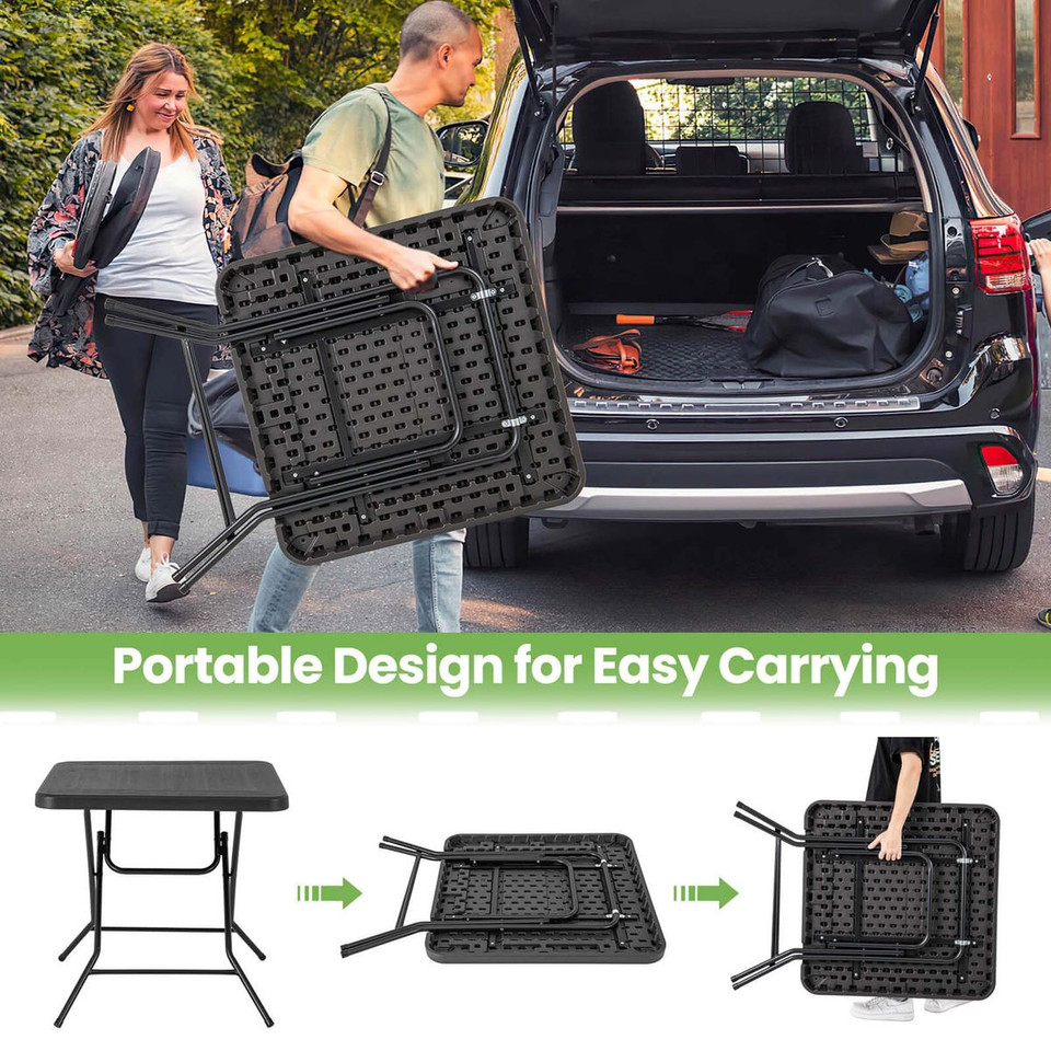 31.5" Indoor or Outdoor Square Plastic Folding Table product image