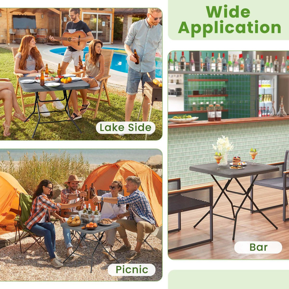 31.5" Indoor or Outdoor Square Plastic Folding Table product image
