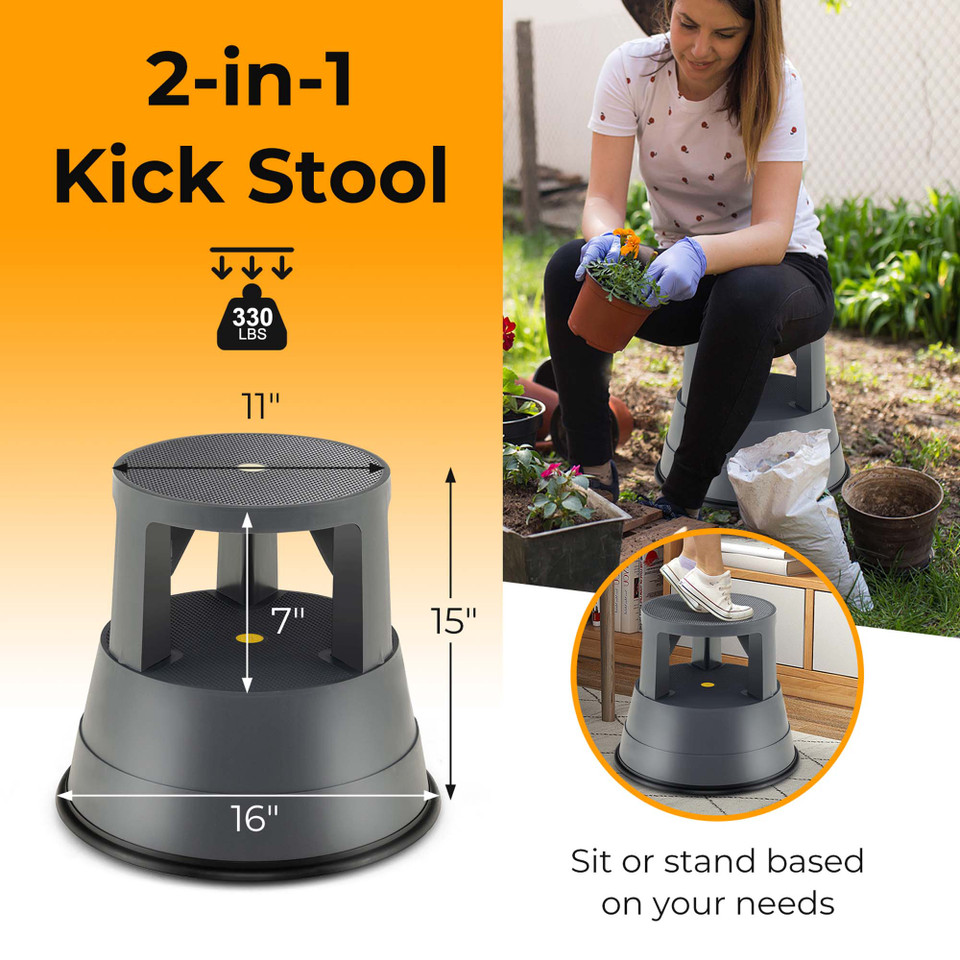 Rolling 330-lb Capacity Step Stool with Non-Slip Rubber Platform product image