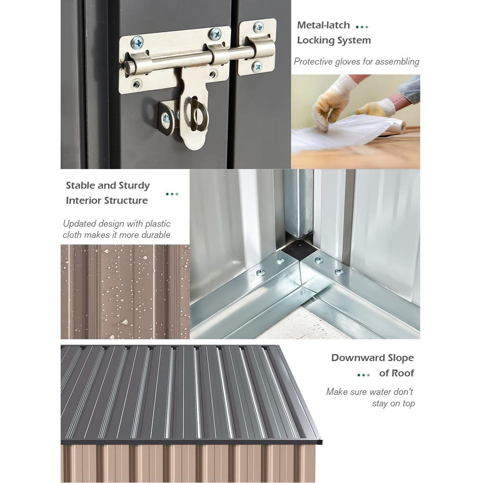 4.2' x 7' Small Metal Wall Lean-To Storage Cabinet product image