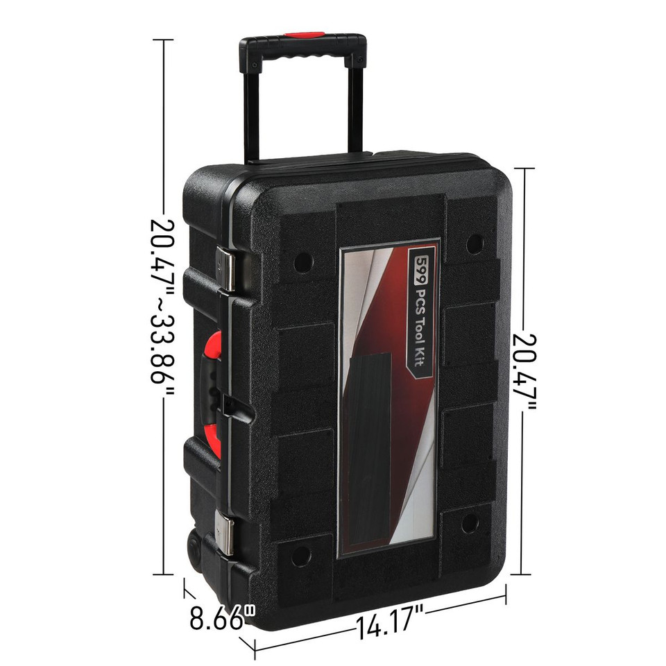 599-Piece Portable Tool Set with Rolling Toolbox & 21V Max Cordless Drill product image