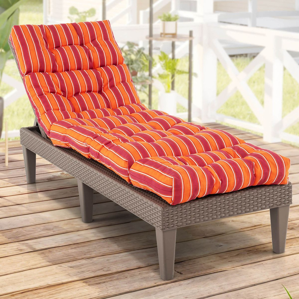 Outdoor Chaise Lounge Cushion with Ties (2-Pack) product image