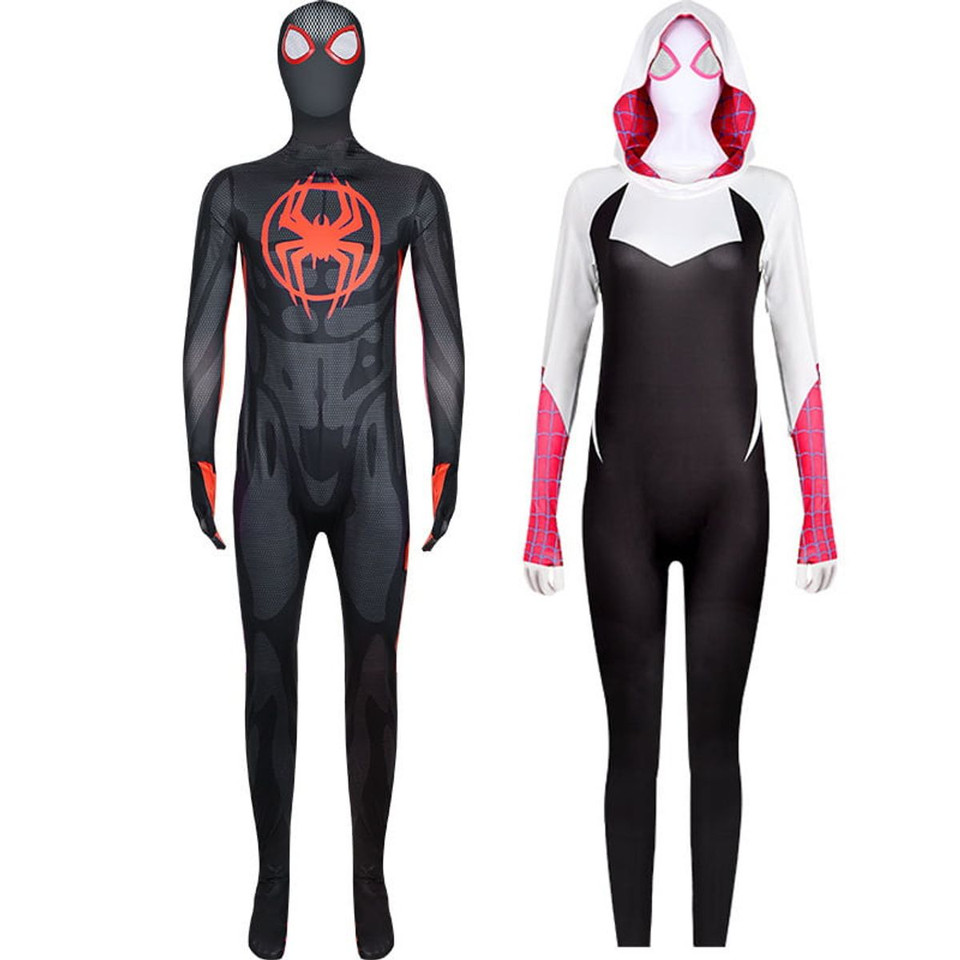Gwen Stacy Cosplay Jumpsuit Halloween Christmas Fancy Dress Costume Kids Masquerade Tights Carnival Role Play Zentai Suit Size 140cm product image