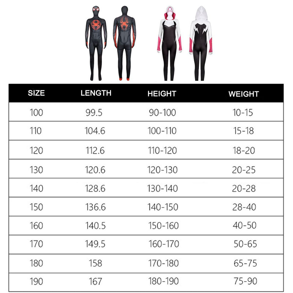 Gwen Stacy Cosplay Jumpsuit Halloween Christmas Fancy Dress Costume Kids Masquerade Tights Carnival Role Play Zentai Suit Size 140cm product image