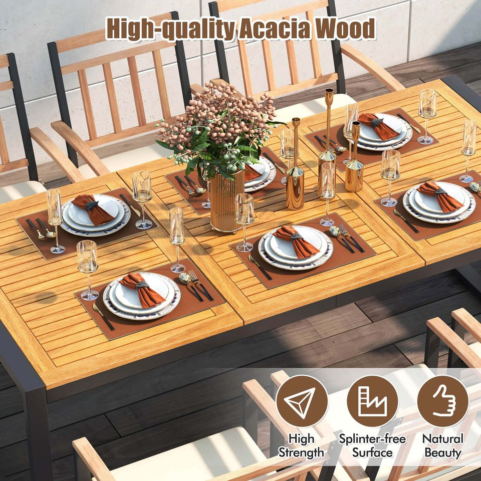 9-Piece Patio Dining Set with Soft Cushions and 1.9-Inch Umbrella Hole product image
