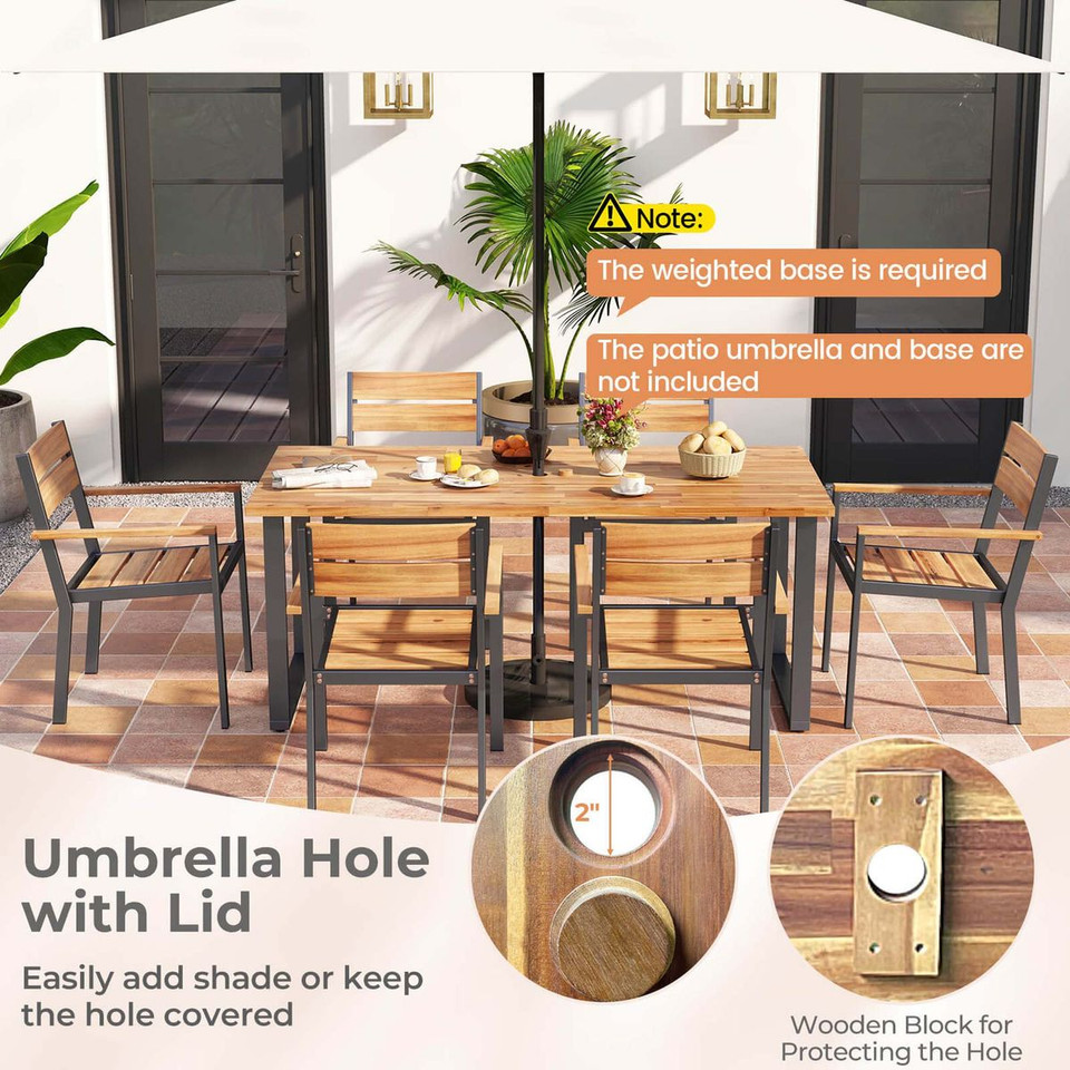 7-Piece Acacia Wood Patio Dining Set  product image