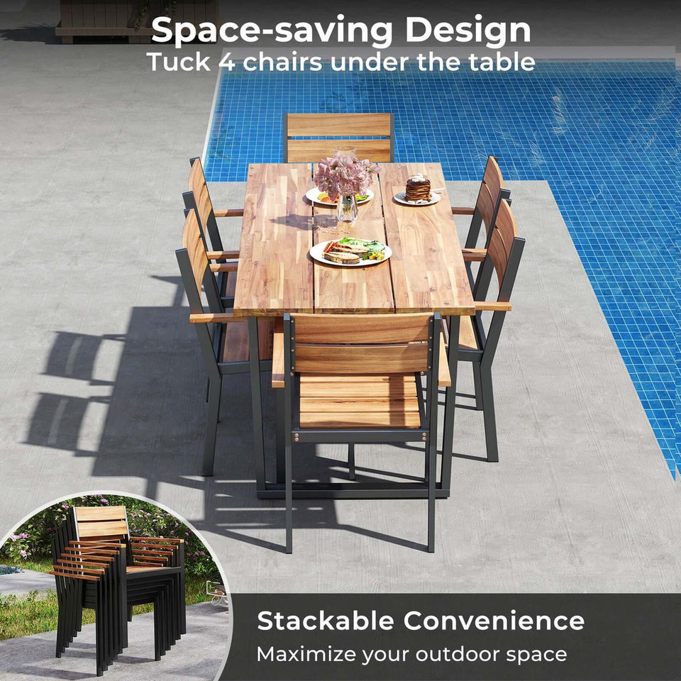 7-Piece Acacia Wood Patio Dining Set  product image
