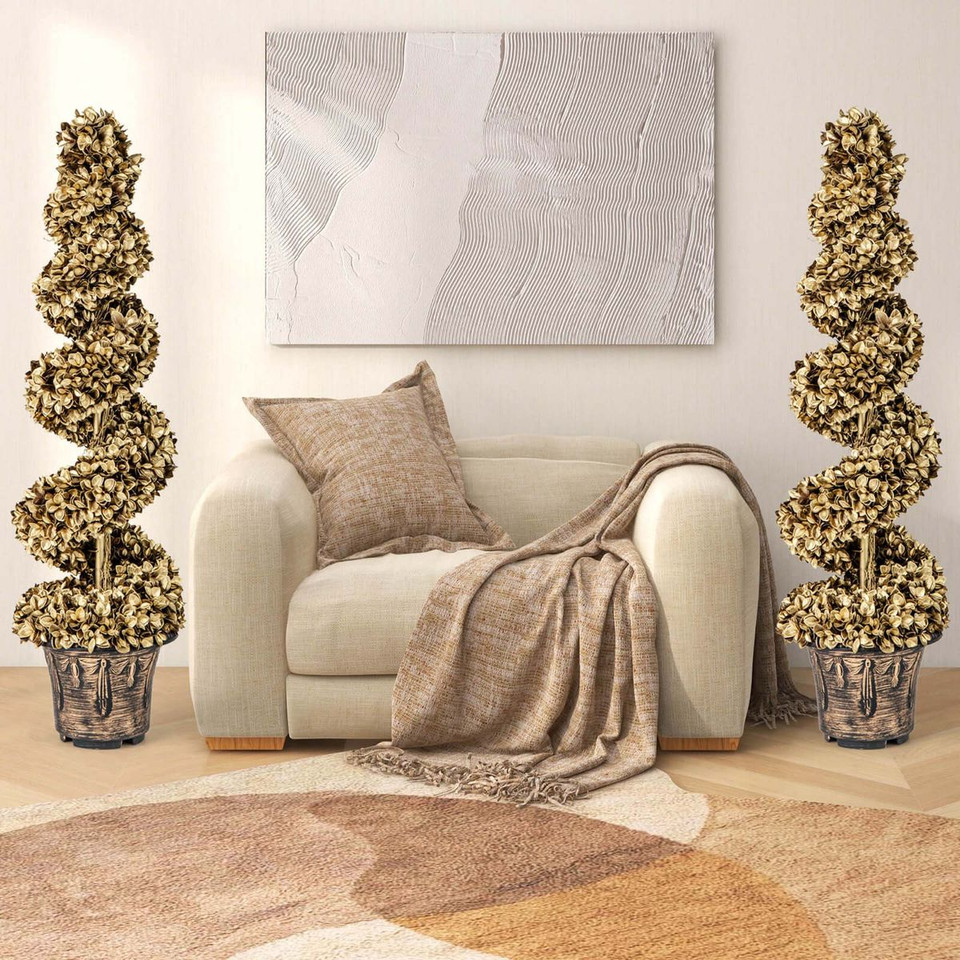 4-Foot Artificial Topiary Spiral Tree (Set of 2) product image