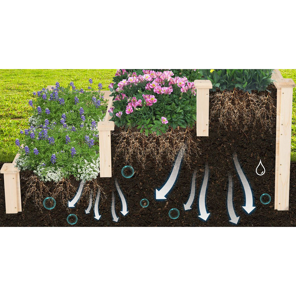3-Tier Wooden Raised Garden Bed with Open-Ended Base  product image
