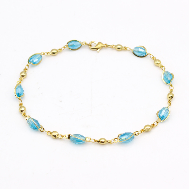 18K Gold-Plated Faux Jewel Ankle Bracelet product image