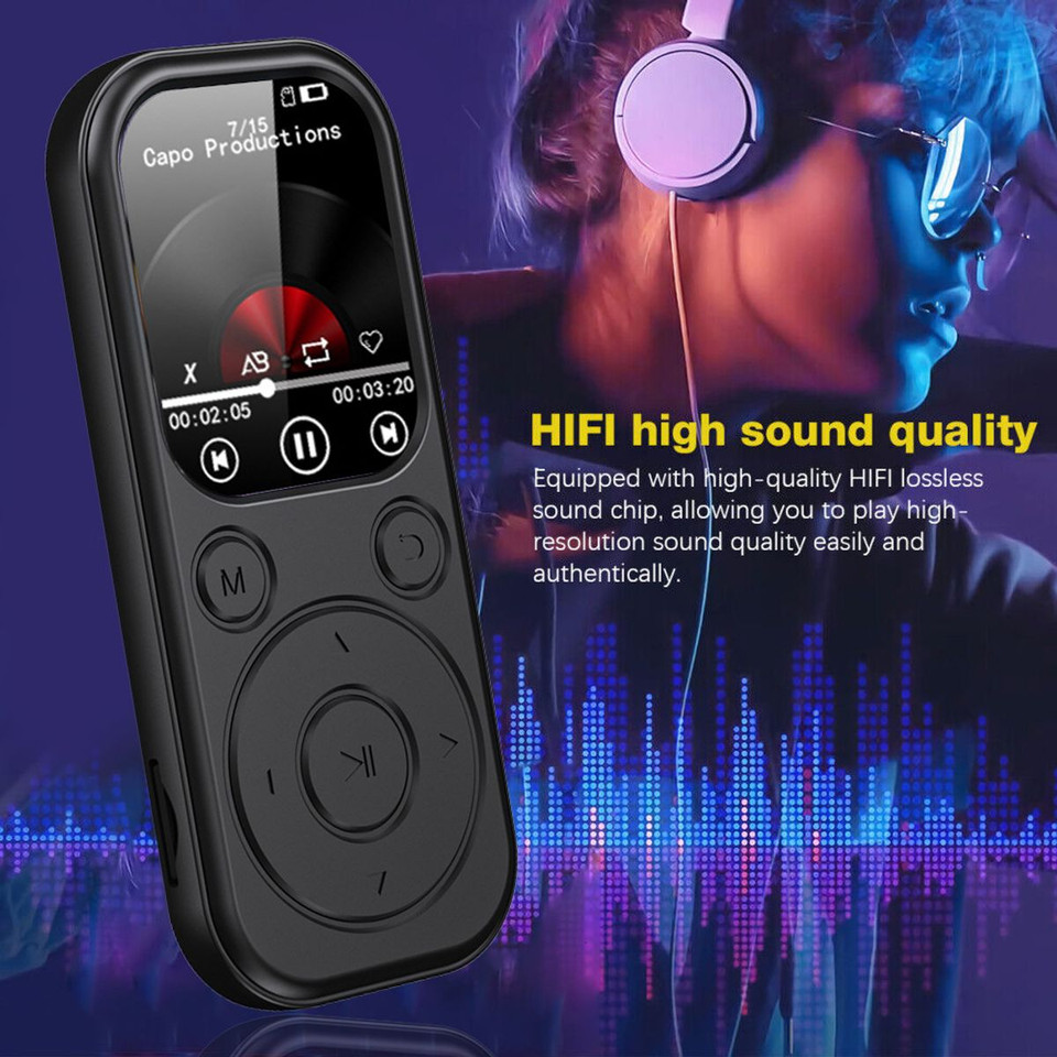 64GB MP3 Player with Bluetooth 5.4, Sport Music Player with Speaker Built-in FM Radio, Voice Recorder, HiFi Lossless Digital Audio Video Playback (Black) product image