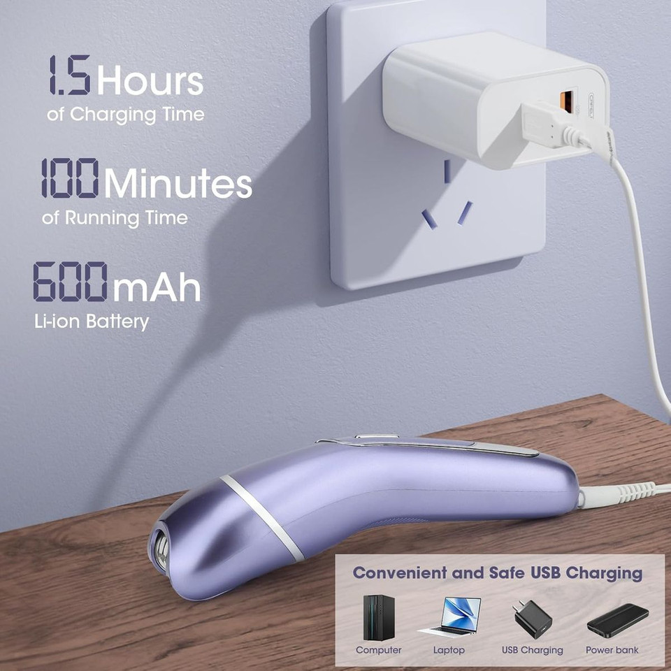 6 in 1 Epilator Hair Removal for Women, Shaver, Bikini, Face Razor, Facial Brush, Face Massage and Body Exfoliator, IPX6 Waterproof Lady Shaver Wet & Dry product image