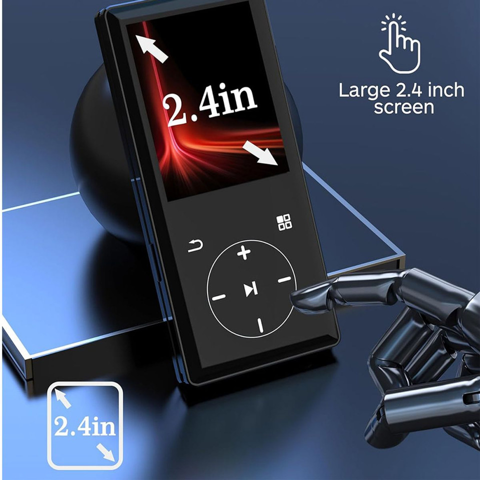 64GB MP3 Player with Bluetooth, Portable MP3 Music Player with HiFi Speaker with Voice Recorder, FM Radio, Touch Buttons product image