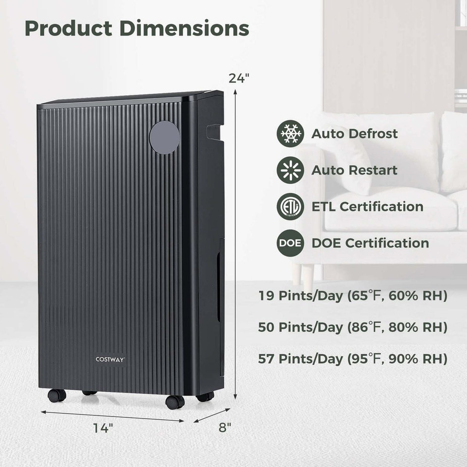 57-Pint Quiet Dehumidifier with 4 Modes product image