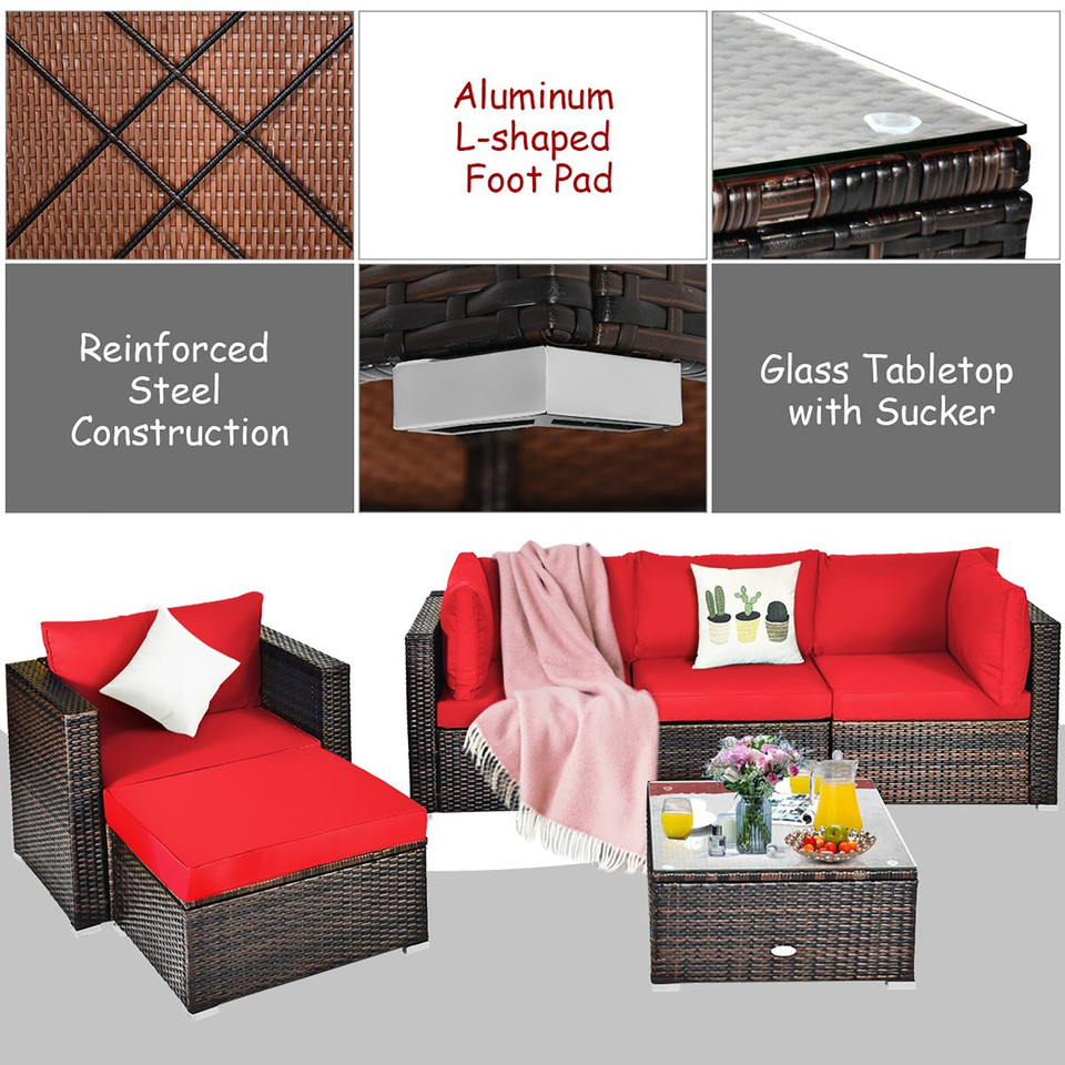 6-Pieces Patio Rattan Furniture Set  product image