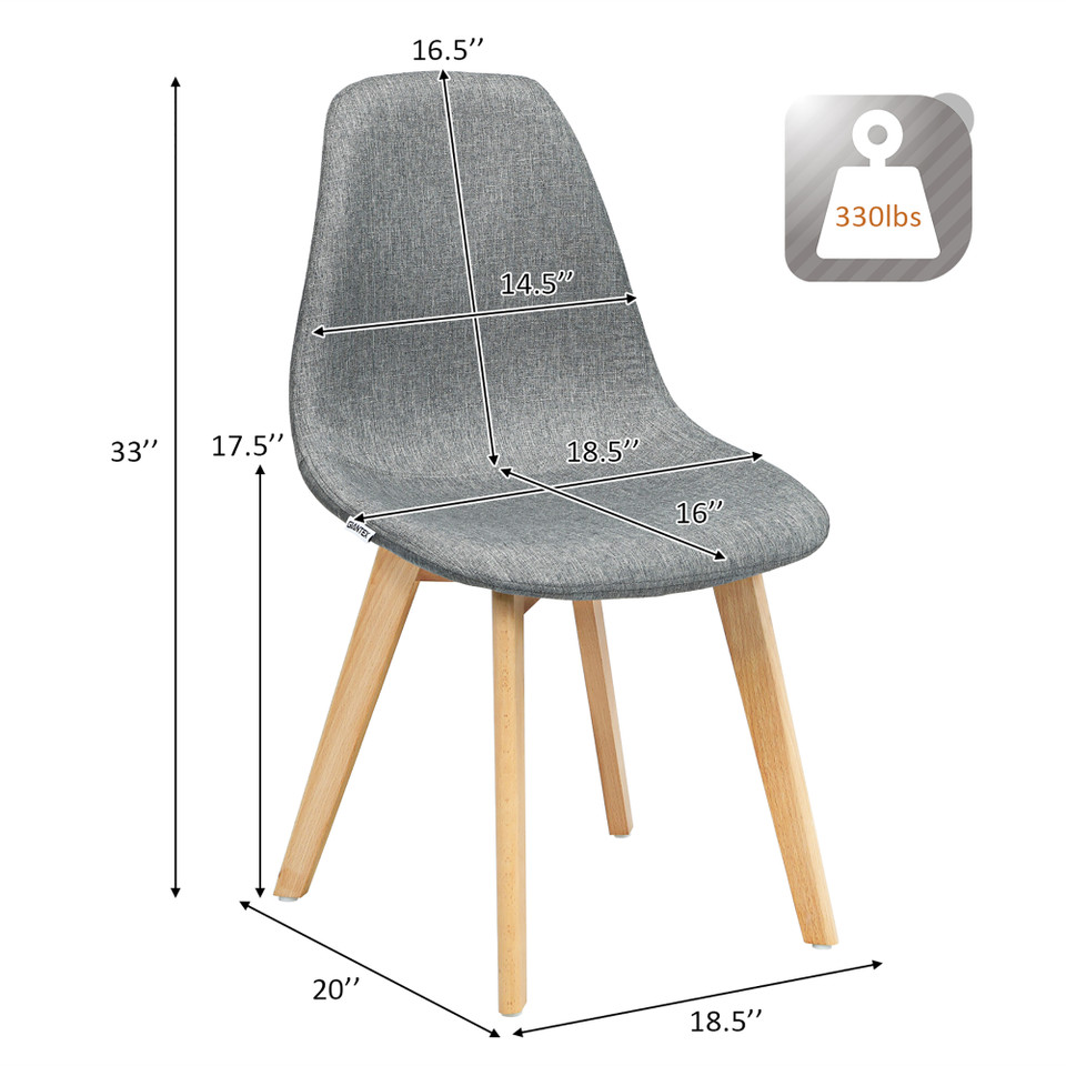 Modern Mid Century Fabric Dining Chairs (Set of 4) product image