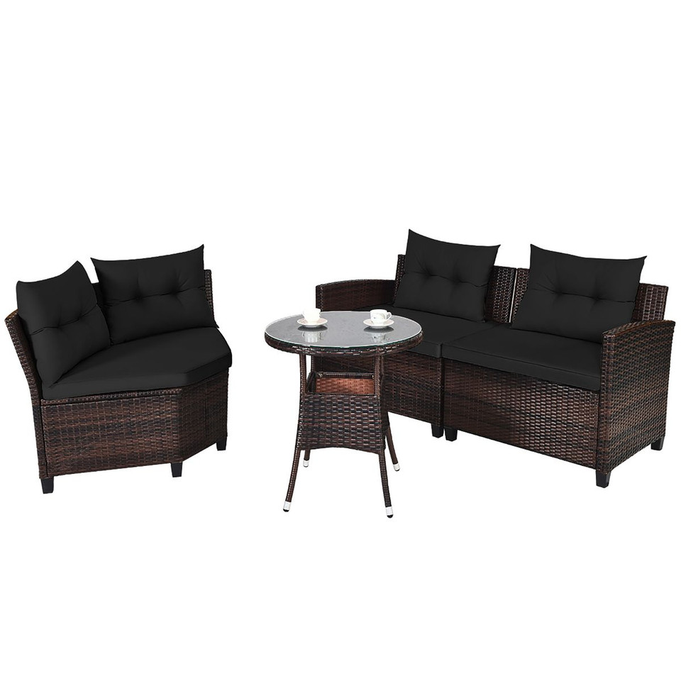 4-Pieces Outdoor Patio Rattan Furniture Set product image